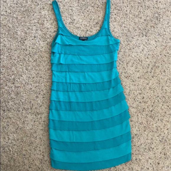 Express Turquoise Mini Dress / Shirt - Picture 1 of 2